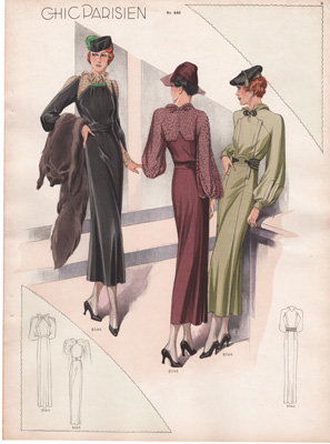 chic parisien fashion illustration 1934